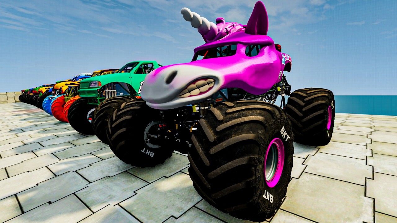 Epic High Speed monster trucks jumps stunt & crashes #26 | BeamNG Drive