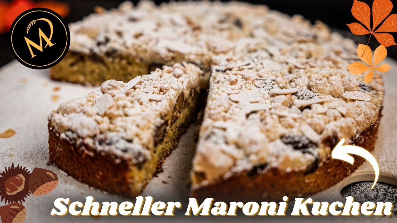 Einfacher Maroni Streuselkuchen - Vermicelles Kastanien Kuchen mit Streusel