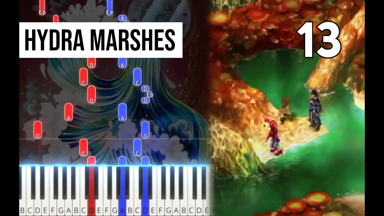 TPR - Hydra Marshes (from Parallels) - 13 - Chrono Cross Piano Tutorial | Note Chart