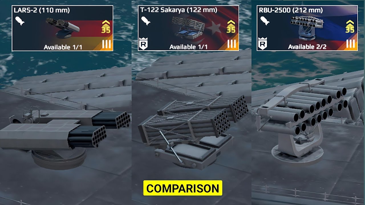 LARS-2 vs T-122 Sakarya vs RBU-2500 | Grenade Launcher Test - Modern Warships Alpha Test 