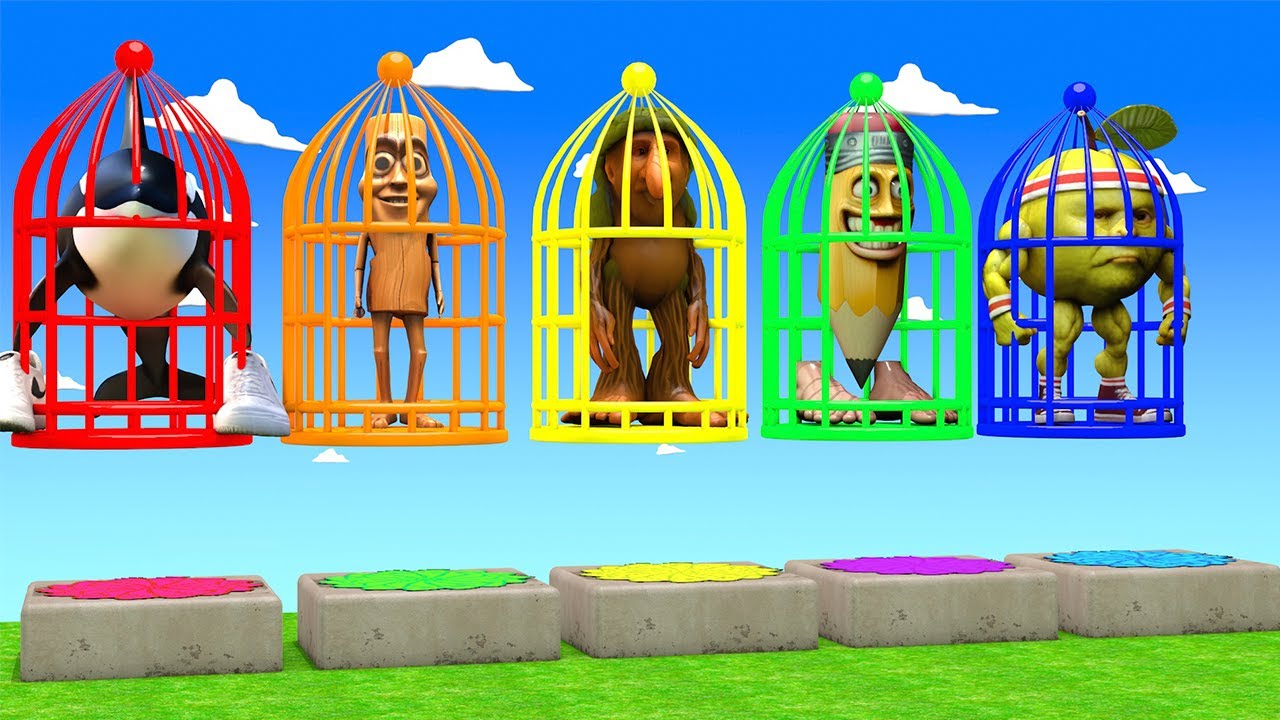 Funny Long Slide Game With Cow Elephant Gorilla Hippopotamus Tiger 3d Animal Game Funny 3d Animals