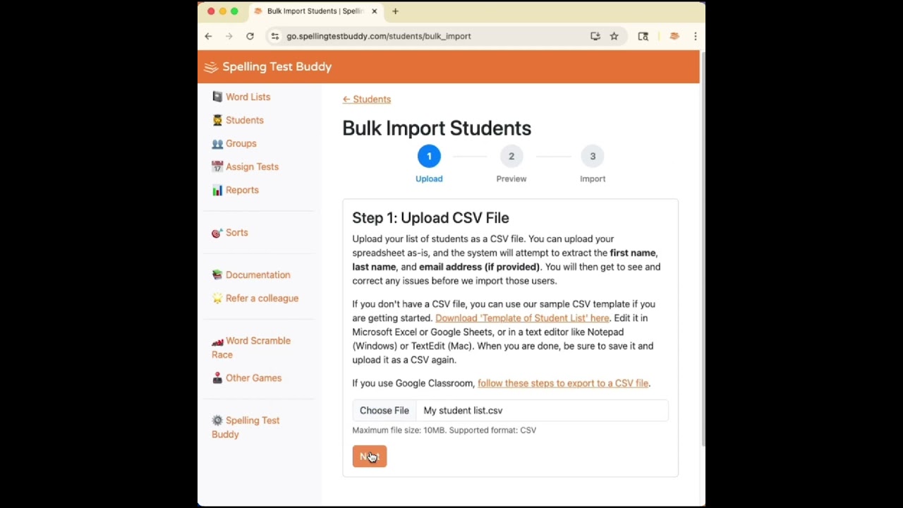 Teachers, you can now 𝗶𝗺𝗽𝗼𝗿𝘁 𝘆𝗼𝘂𝗿 𝘀𝘁𝘂𝗱𝗲𝗻𝘁 𝗹𝗶𝘀𝘁!  #classroom #spelling #teachertools