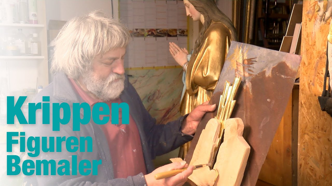 Krippenfiguren zum Leben erwecken - Malerkünstler Rudi Ranzinger bemalt Krippenfiguren