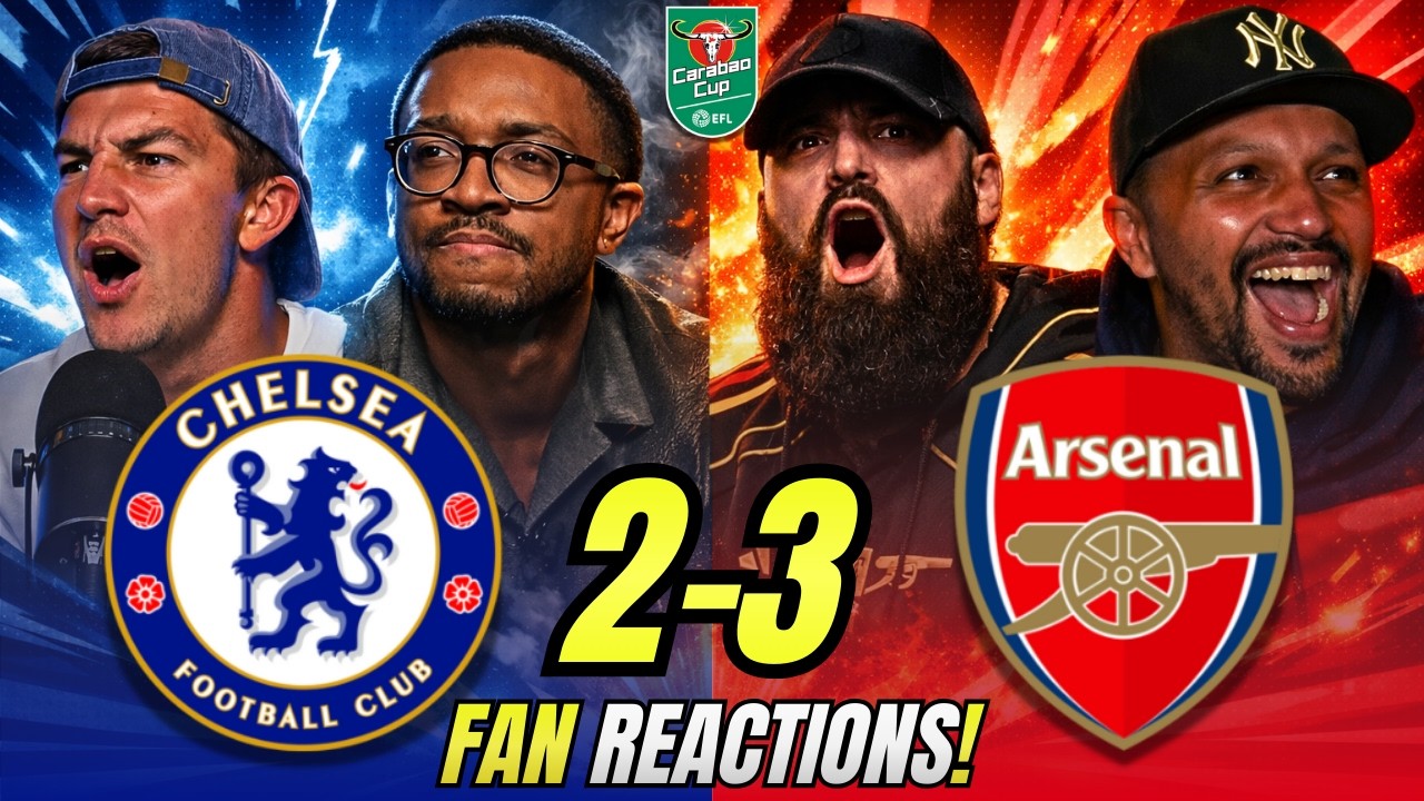 Chelsea & Arsenal Fans React to Chelsea 2-3 Arsenal | EFL Cup (Carabao Cup) Fan Reactions