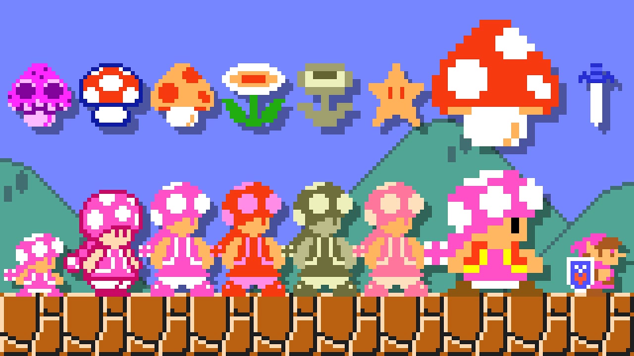 Super Mario Maker 2 - All SMB1 Power-Ups (Toadette). ᴴᴰ