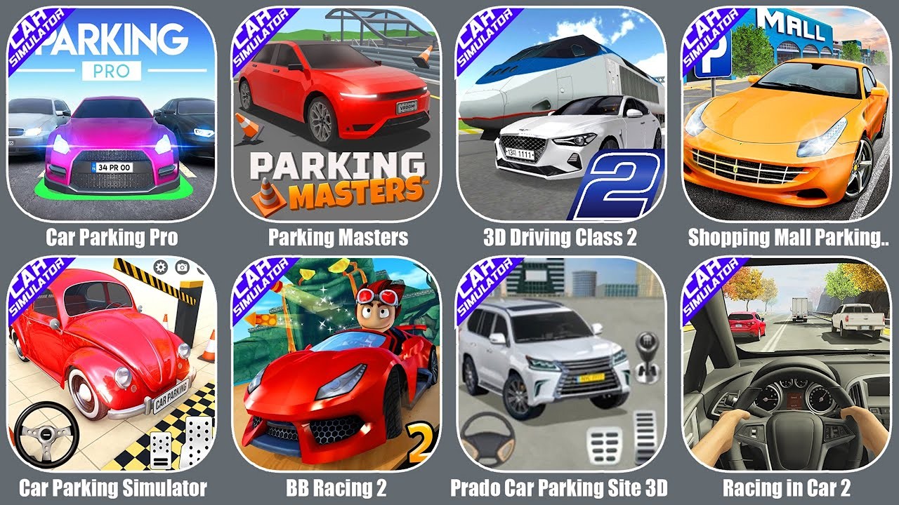 3D Driving Class 2,Car Parking Pro,Beach Buggy Racing 2,Parking Masters,Car Parking Simulator