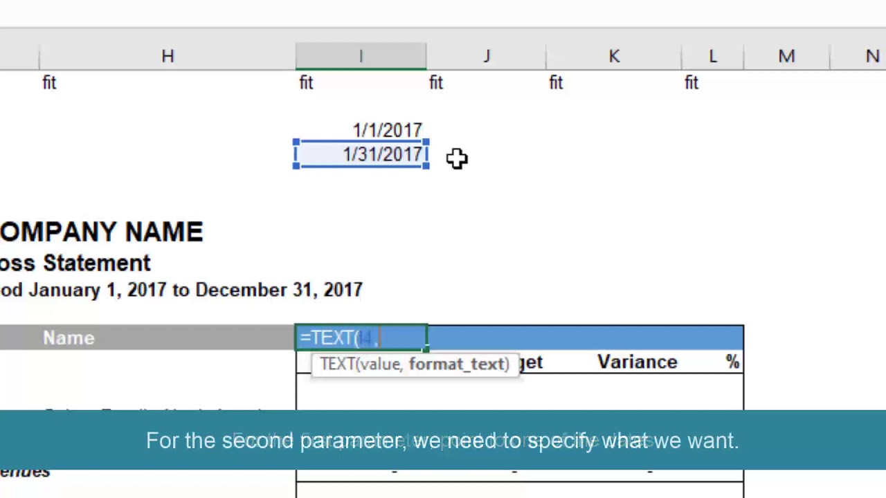 Create dynamic columns in Excel using Jet Reports.
