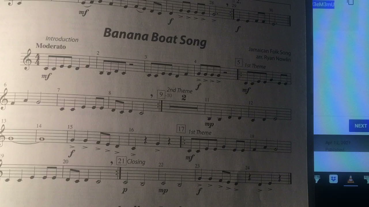 5th grade  CLARINETS   Banana Boat Song