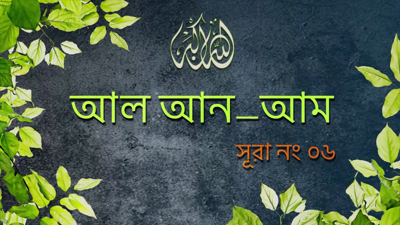 Surah Al-An'am [06] | Bangla Translation of Quran | Quran Tilawat | noor (Light of Islam)