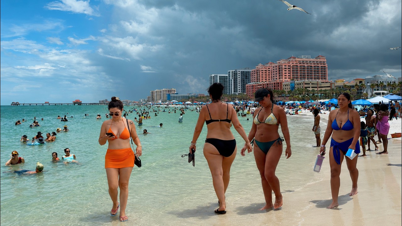 Clearwater Beach Florida 4K Beach and City Walking Tour