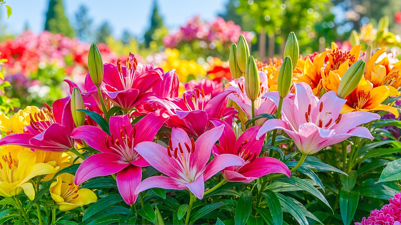 A Garden Full of Lilies to Calm Your Mind 🌸 Peaceful Nature for Stress Relief 💗