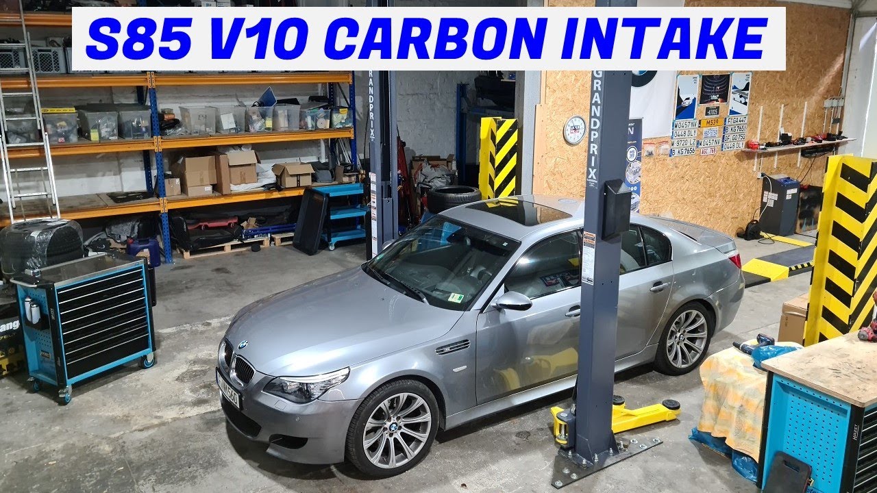 Звук F1 в 4-дверном суперседане — BMW E60 M5 + новый двухстоечный подъемник