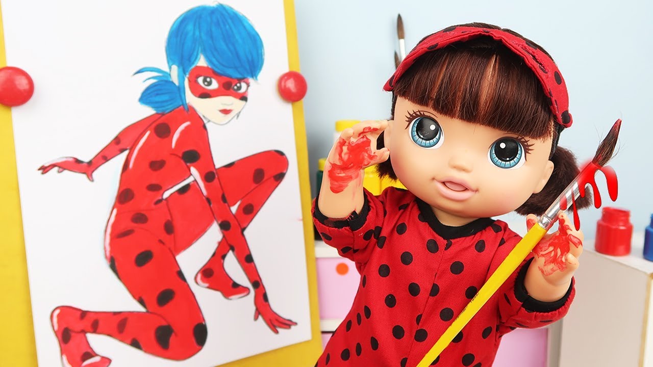 LADYBUG MIRACULOUS COLORINDO COM A BABY ALIVE DUDA