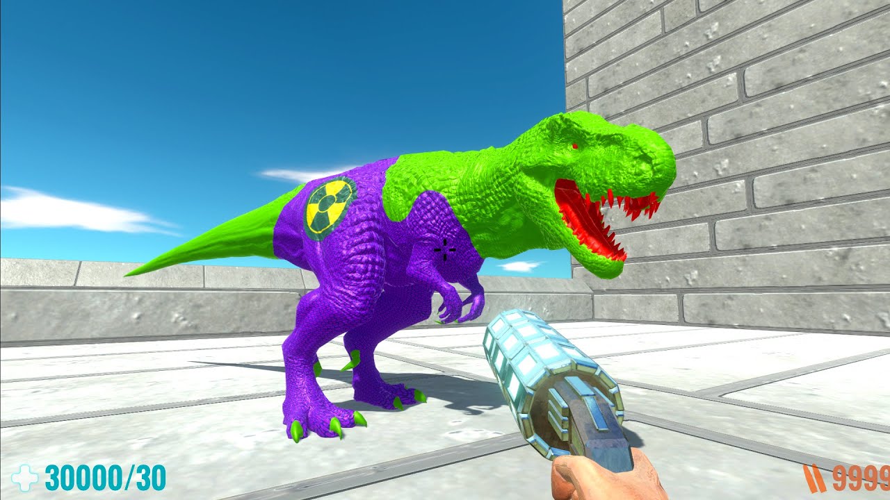 PULSE BLASTER WEAPON FPS PERSPECTIVE DEATH RUN - Animal Revolt Battle Simulator