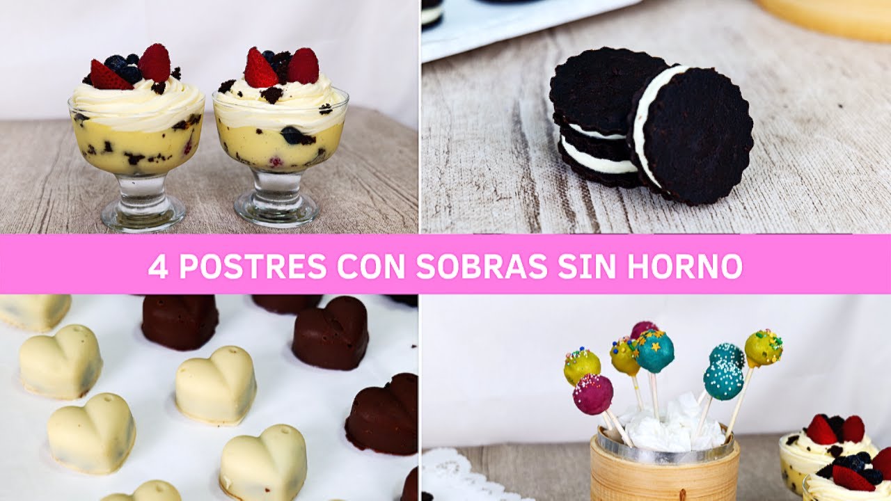 Aprovecha las sobras de tu bizcocho ✅ | 4 POSTRES CON RECORTES DE BIZCOCHO SIN HORNO | LaDulcepedia