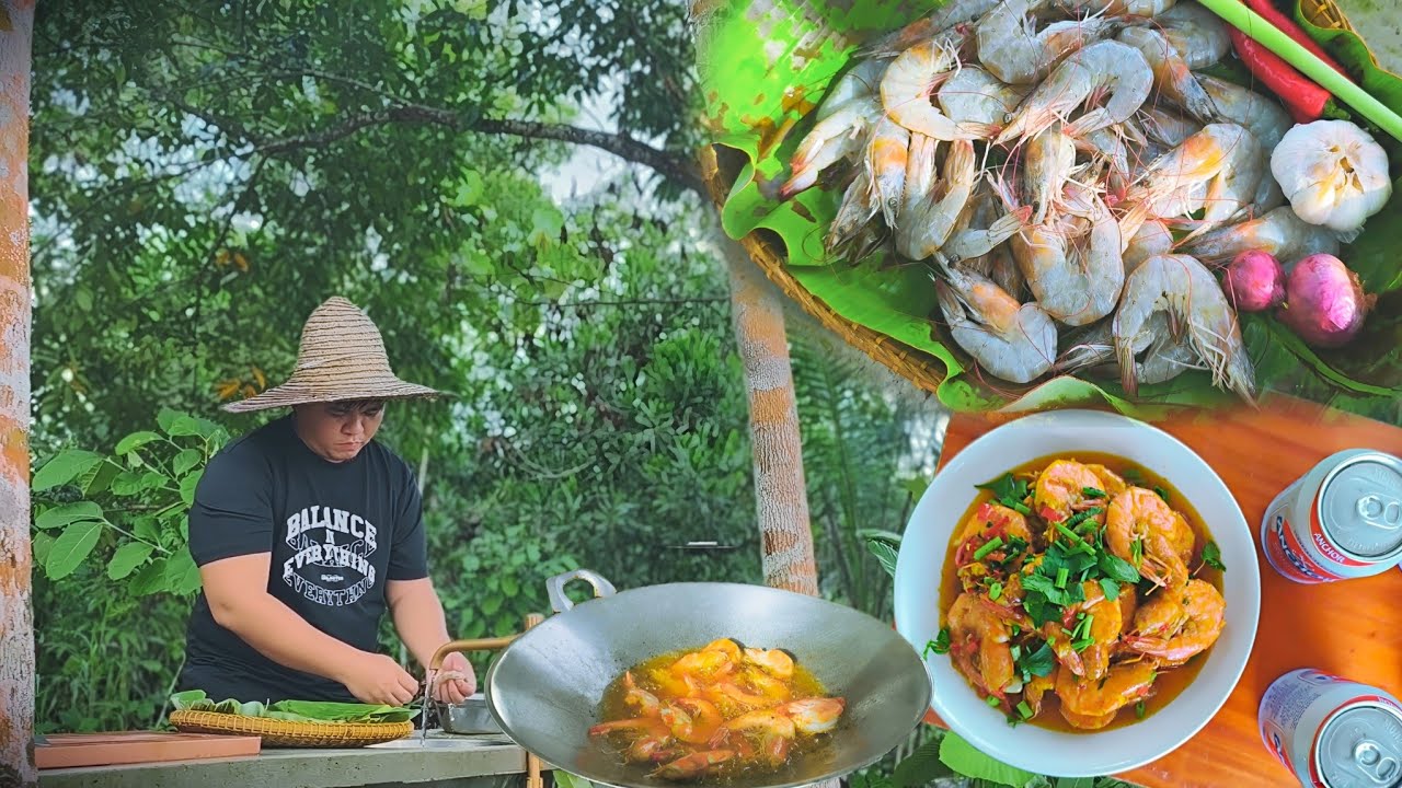 Golden Fried Shrimp in Curry Lemongrass Sauce, Simple but Powerful Flavor