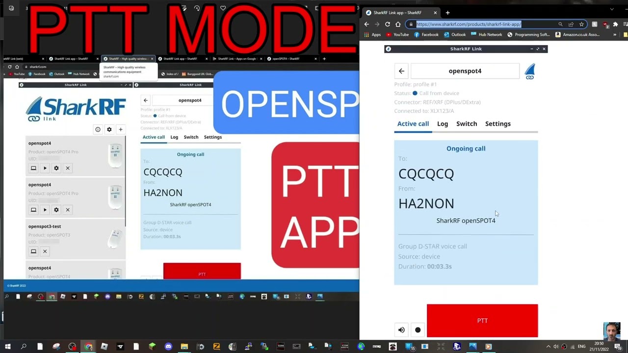 SHARKRF-OPENSPOT 4 PTT MODE ??