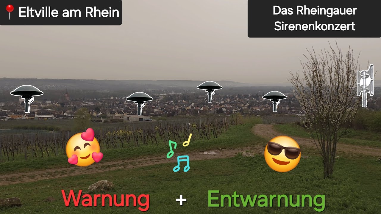Sirenen Schallen durch den Rheingau | Halbjährlicher Probe­alarm | Rheingau-Taunus-Kreis | 📍Eltville