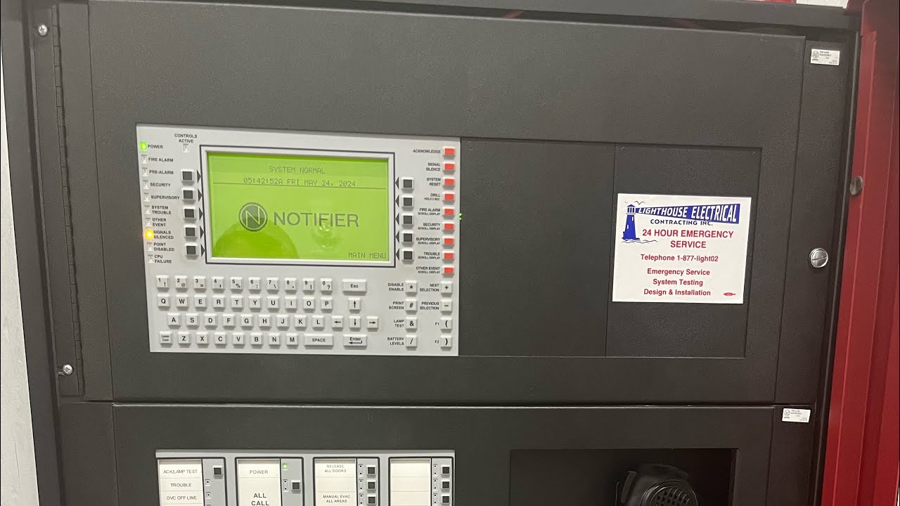 High rise Fire alarm system activation and evacuation messages and tones. Notifier 3030