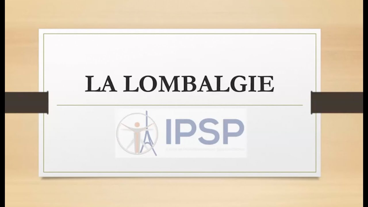 WEBINAIRE : La lombalgie