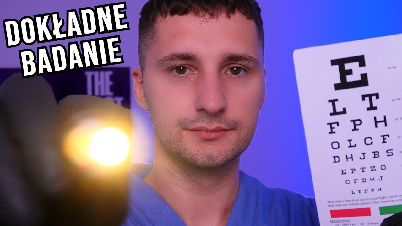 ASMR po polsku 🇵🇱 - Dokładne Badanie Wzroku | światło, punkt A i B, wykonuj polecenia, soczewki