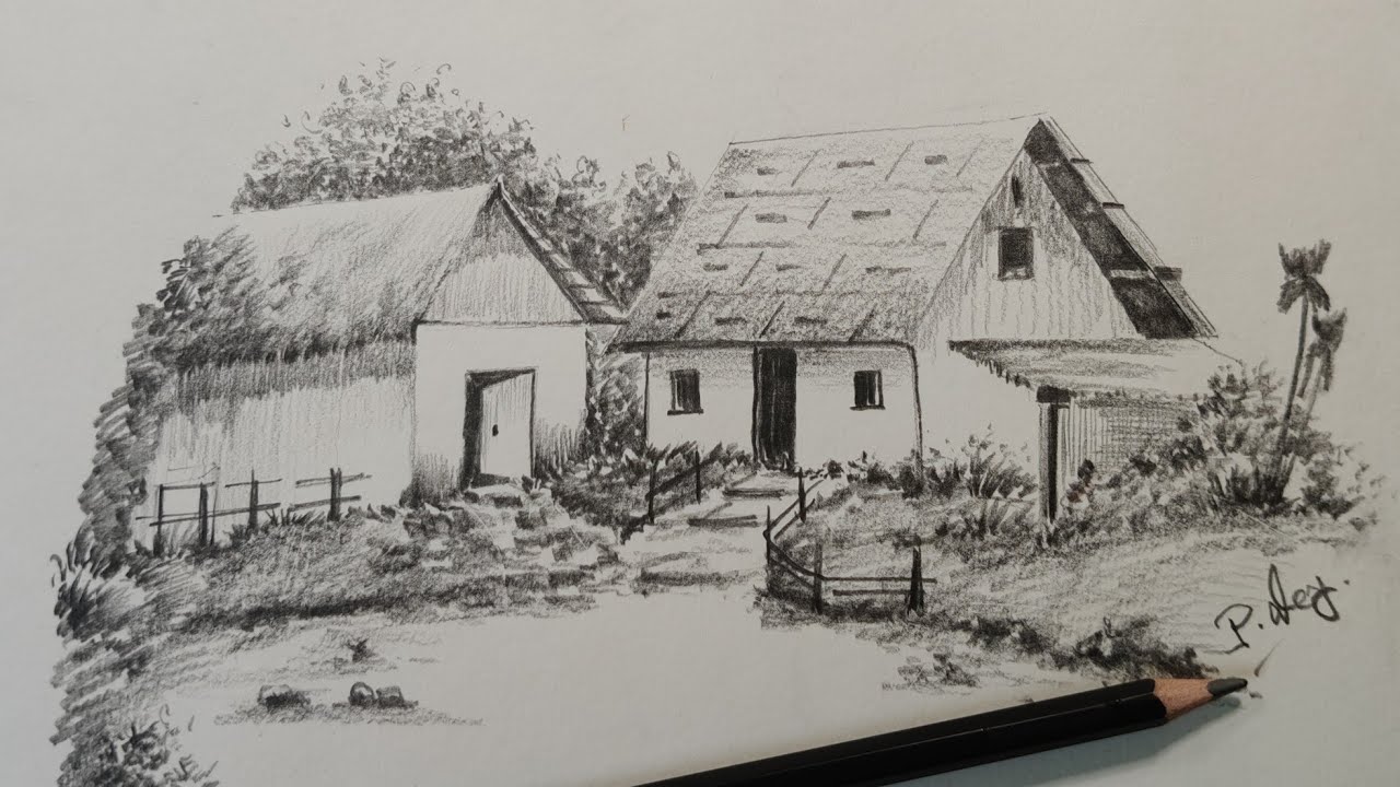 How to Draw| A #House Scene #pencil_sketch  New #creation
