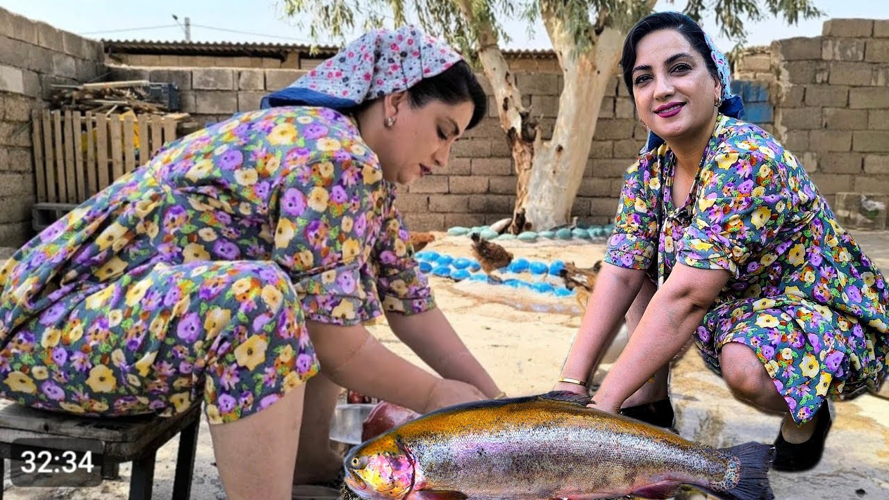 Village Life in Iran/ DIY Pallet Furniture & Delicious Trout in Homemade Barrel Oven