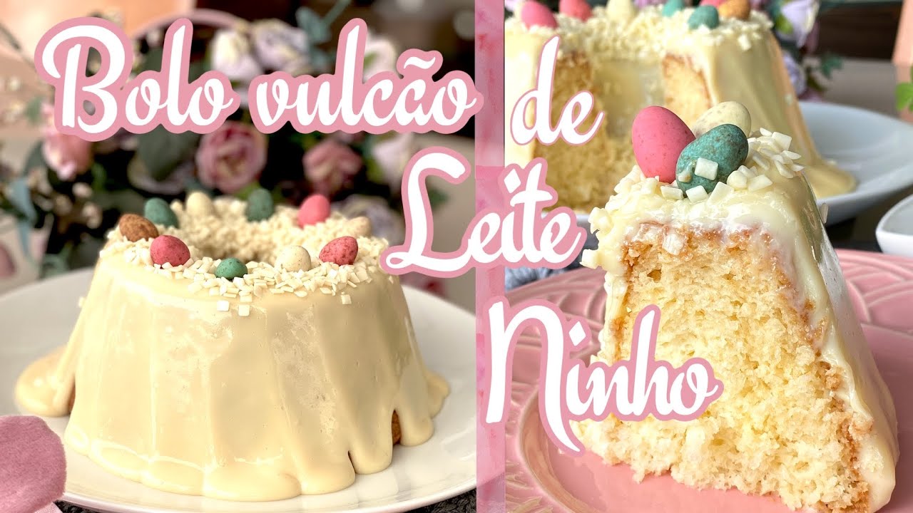BOLO VULCÃO DE LEITE NINHO- Receita de liquidificador