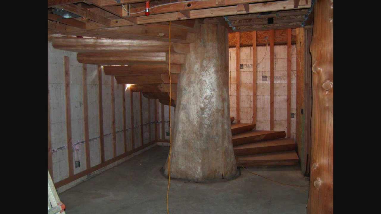 Amazing Double Spiral Log Stairs