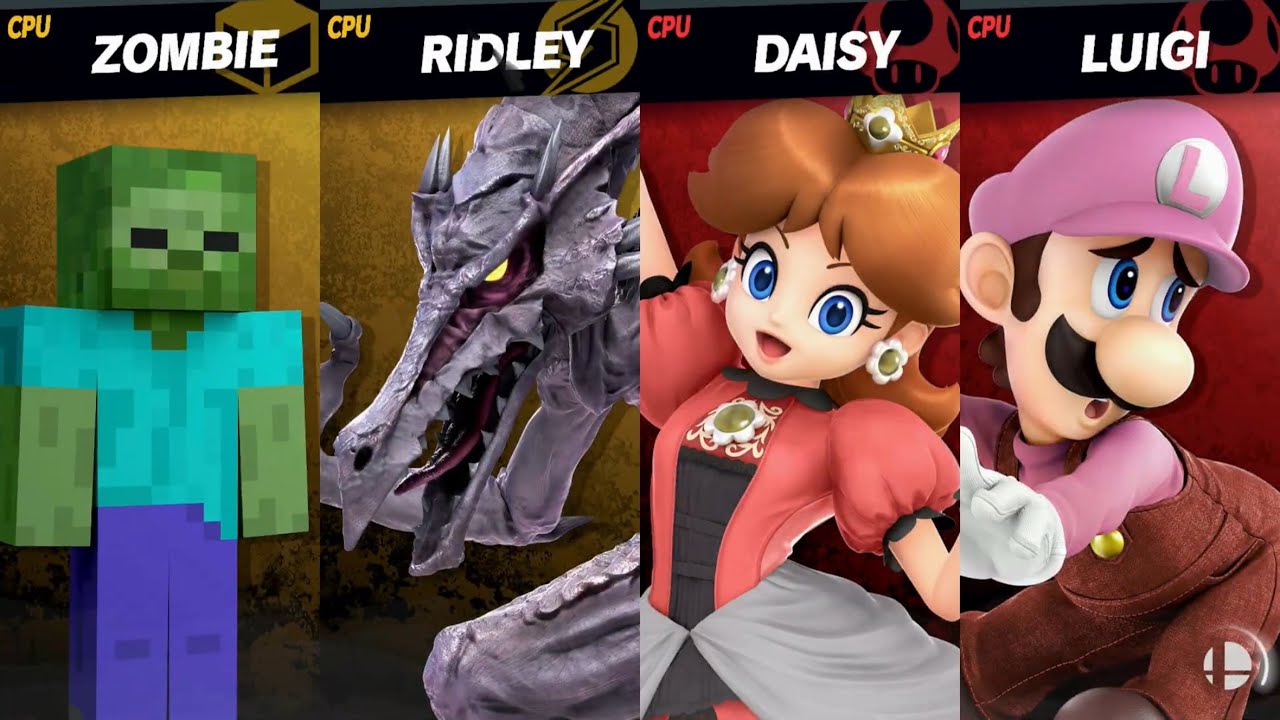 Super Smash Bros. Ultimate - Zombie and Ridley Vs Daisy and Luigi