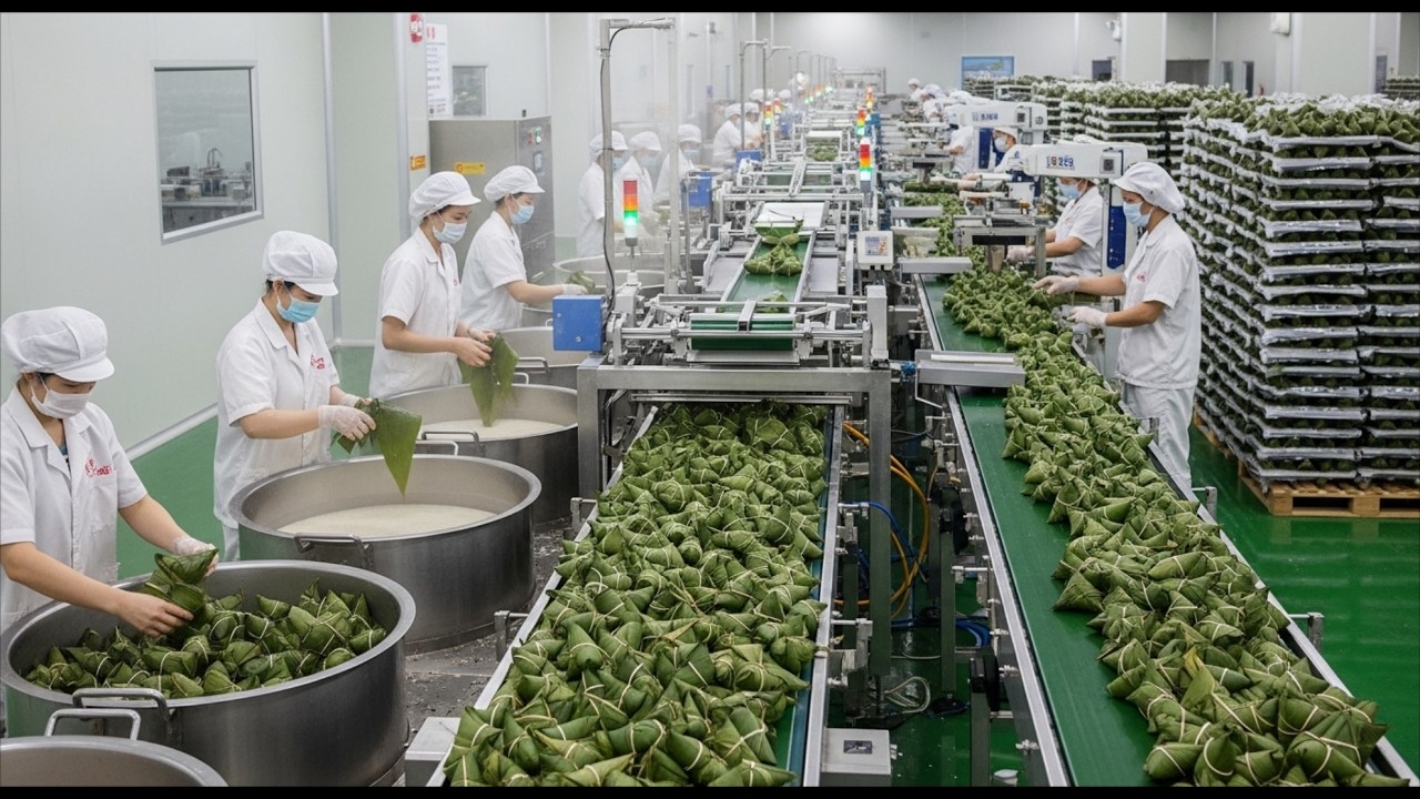 Bên trong nhà máy: Quy trình sản xuất bánh giò tại Việt Nam (Toàn bộ quy trình)
