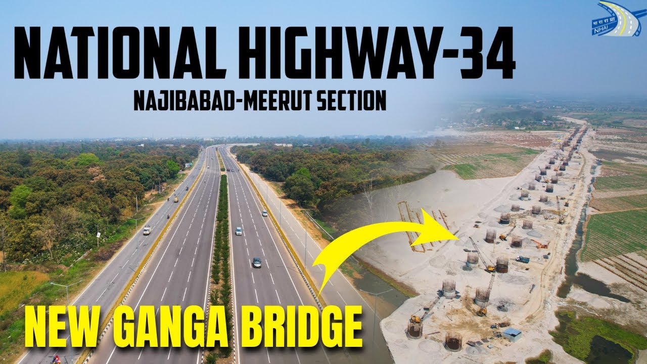 NH-34 : Najibabad to Meerut | 4-Lane Construction Update | Fast Progress! 🚀