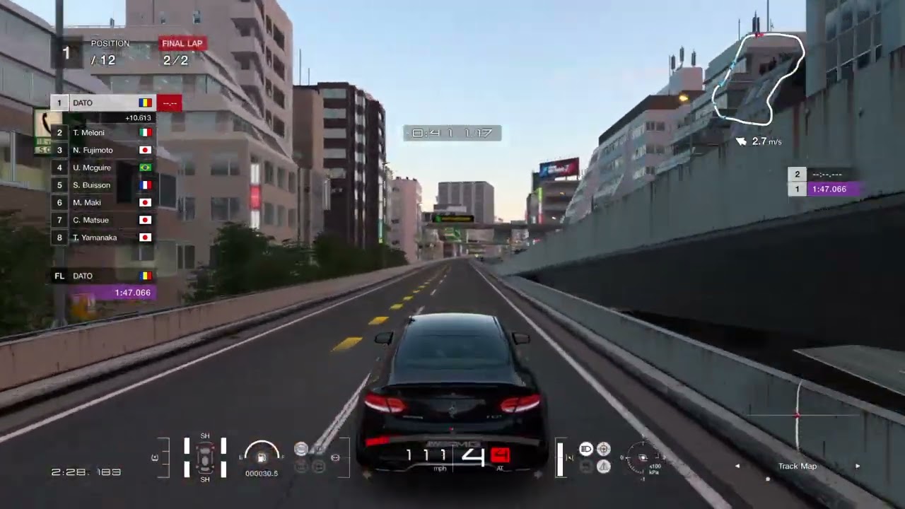 high way race on MERCEDES C63 AMG
