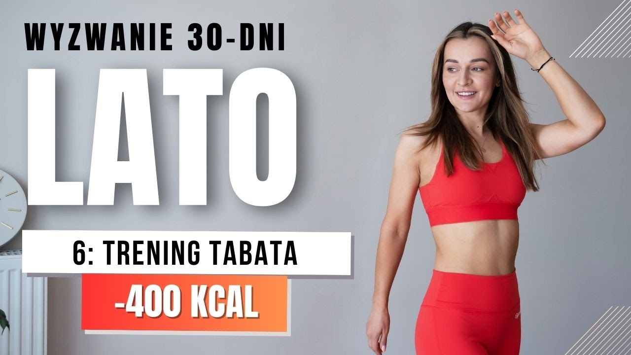 WYZWANIE LATO 🔥6: Trening  TABATA -400 KCAL (dużo przysiadów)
