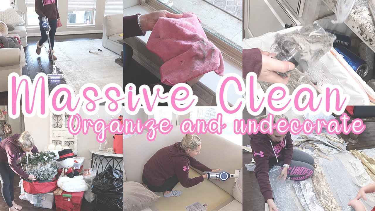 MASSIVE CLEAN AND UNDECORATE WITH ME / NEW YEAR CLEANING MOTIVATION 2022 / TAKE DOWN CHRISTMAS DECOR