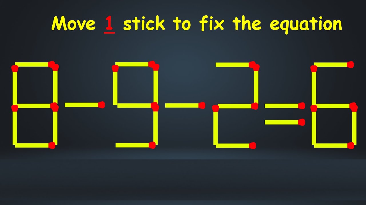 Can You Move Just 1 Stick to Fix The Equation?