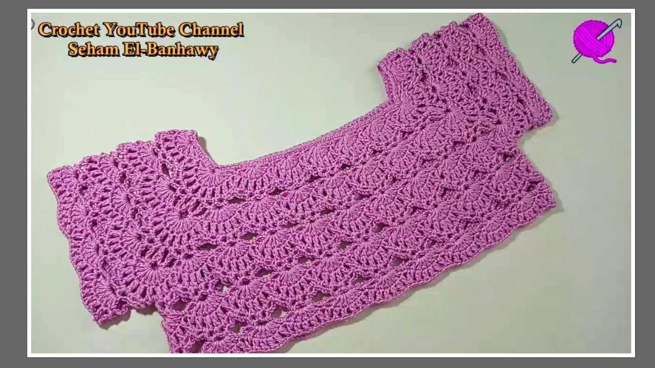 Платье/блузка крючком, лиф с веерным швом 🌹 / Канал #Crochet_YouTube с Сихам Эль-Банхави 🍁