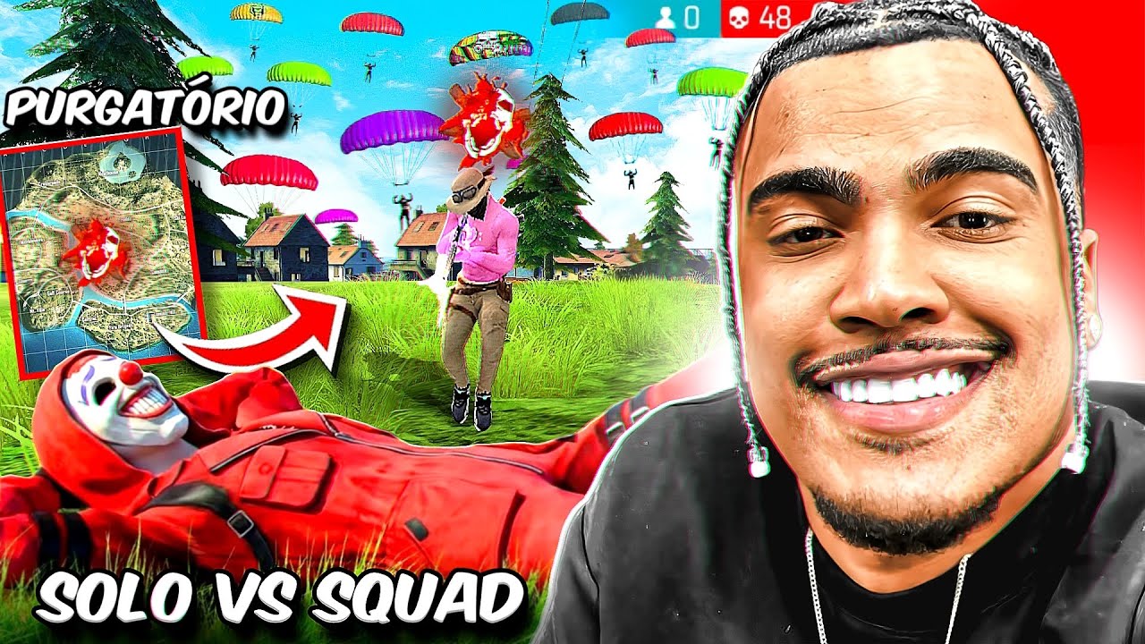FIZ A LIMPA EM BRASÍLIA NESSE SOLO vs SQUAD - FREE FIRE MOBILE 