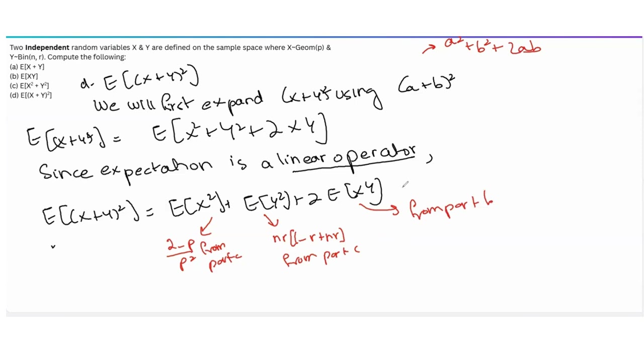 Properties of Expectation | Practice Question 2 Part 2