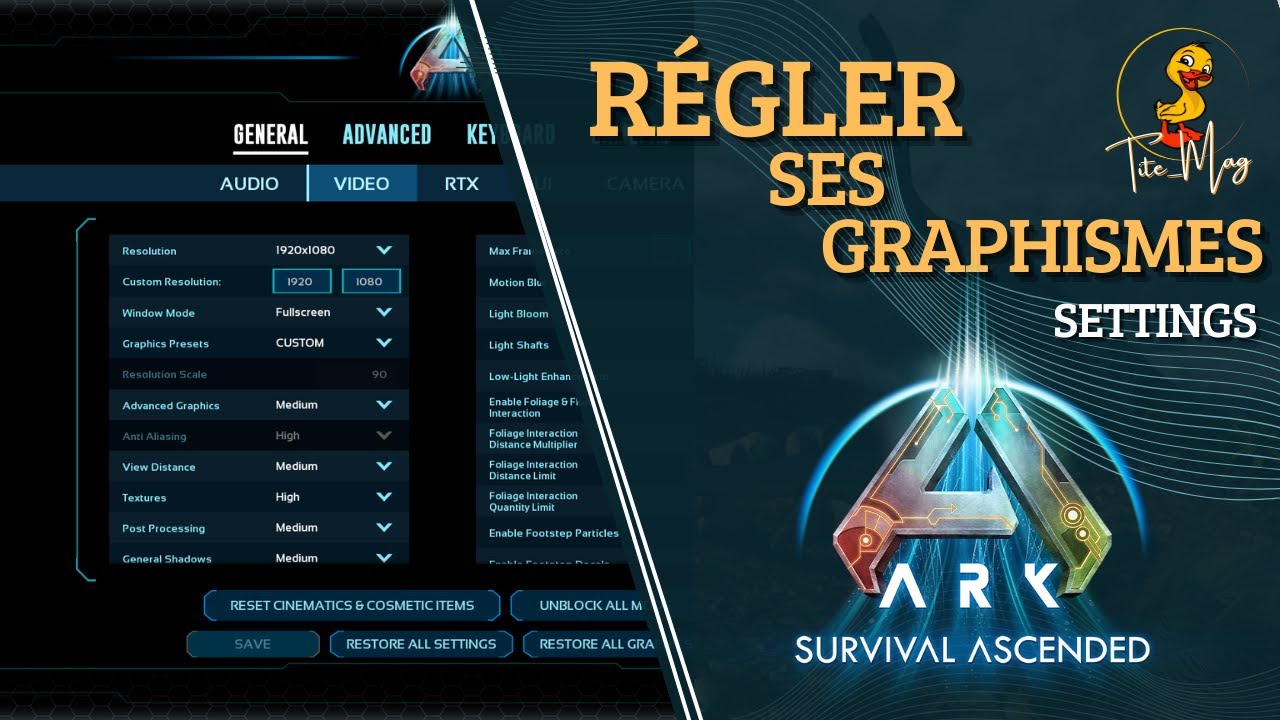 Comment régler ses graphismes et les optimiser - ARK Ascended