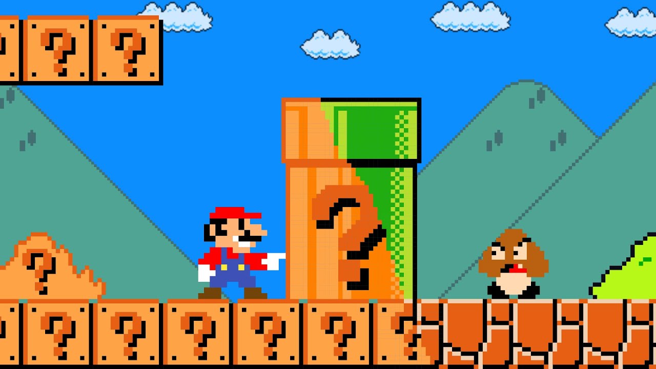 Super Mario Bros. but Everything Mario Touch turns to Item Blocks