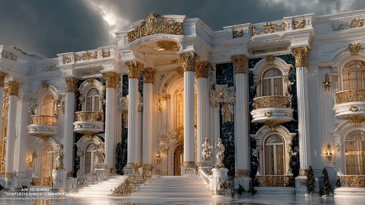The Most Beautiful Black and White Marble Palace Ever Designed – A Cinematic 8K Journey