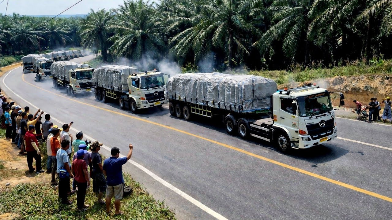 Habis Tenaga Dan Meluncur‼️Konpoi Truck Trailer Muatan Berat