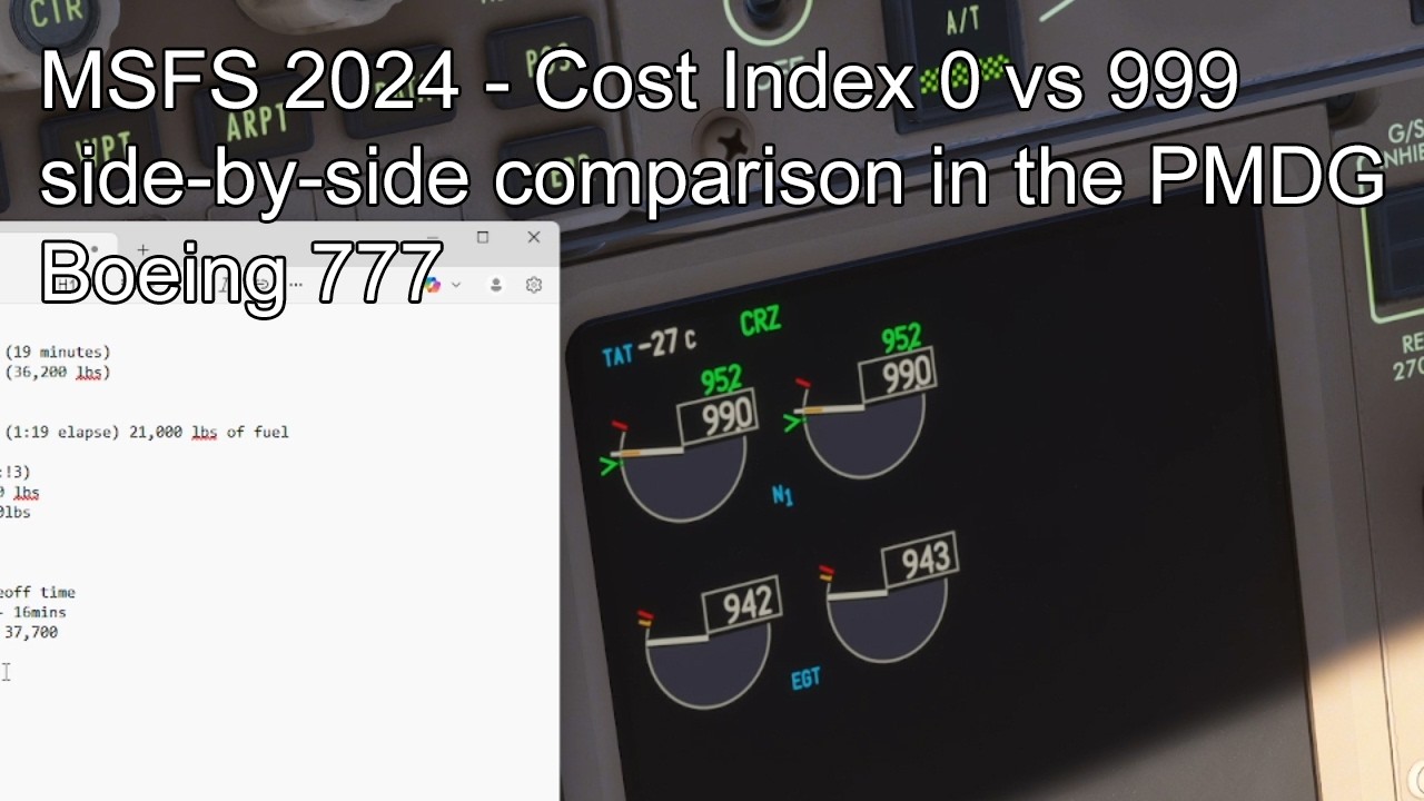 MSFS 2024 — Сравнительный анализ стоимости 0 и 999 в самолете Boeing 777 из линейки PMDG.