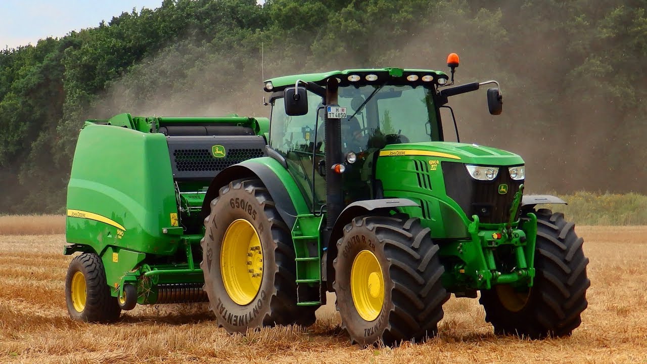 Rundballen pressen 🚜 || John Deere 6190R mit John Deere RB 990