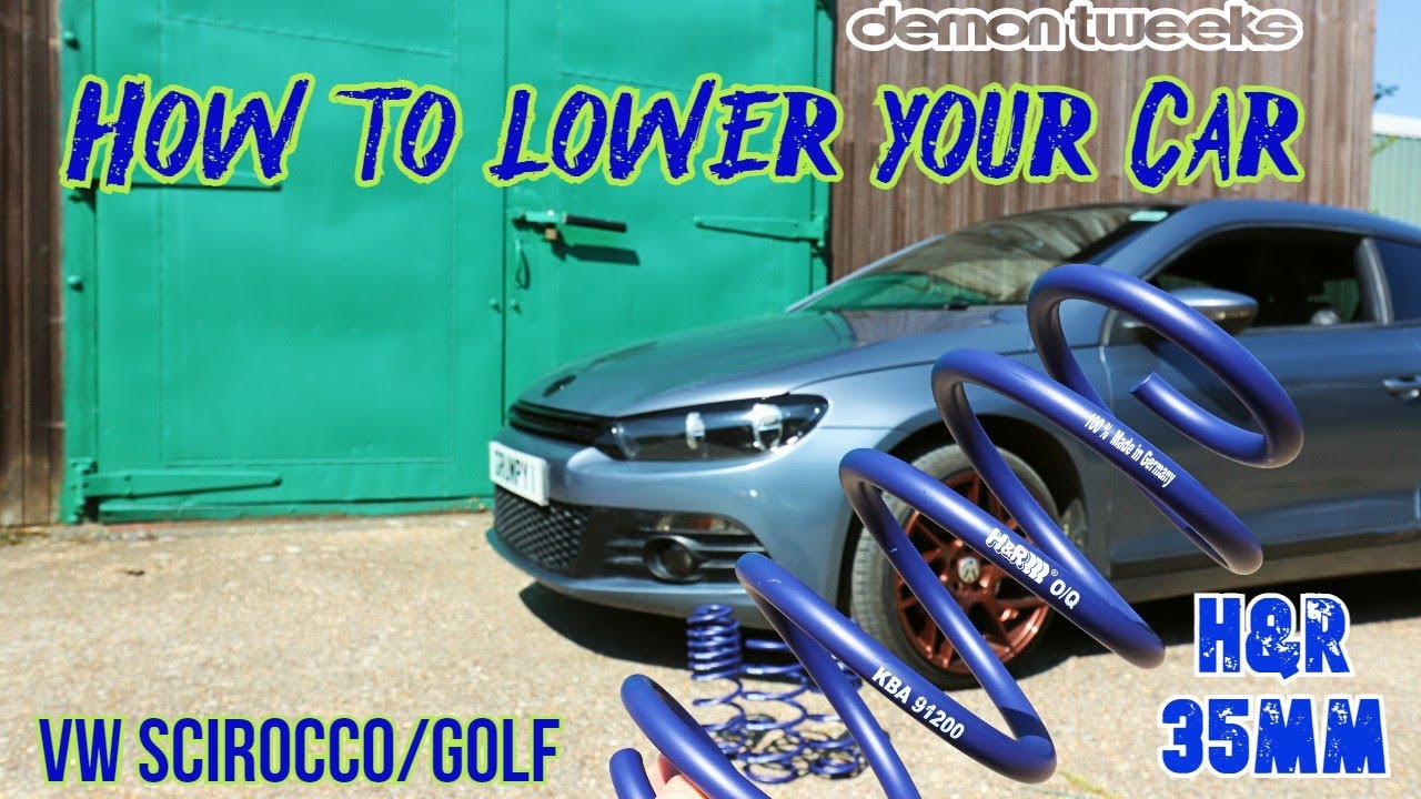 VW Scirocco H&R 35mm Lowering Springs from Demontweeks. How to Lower your car DIY