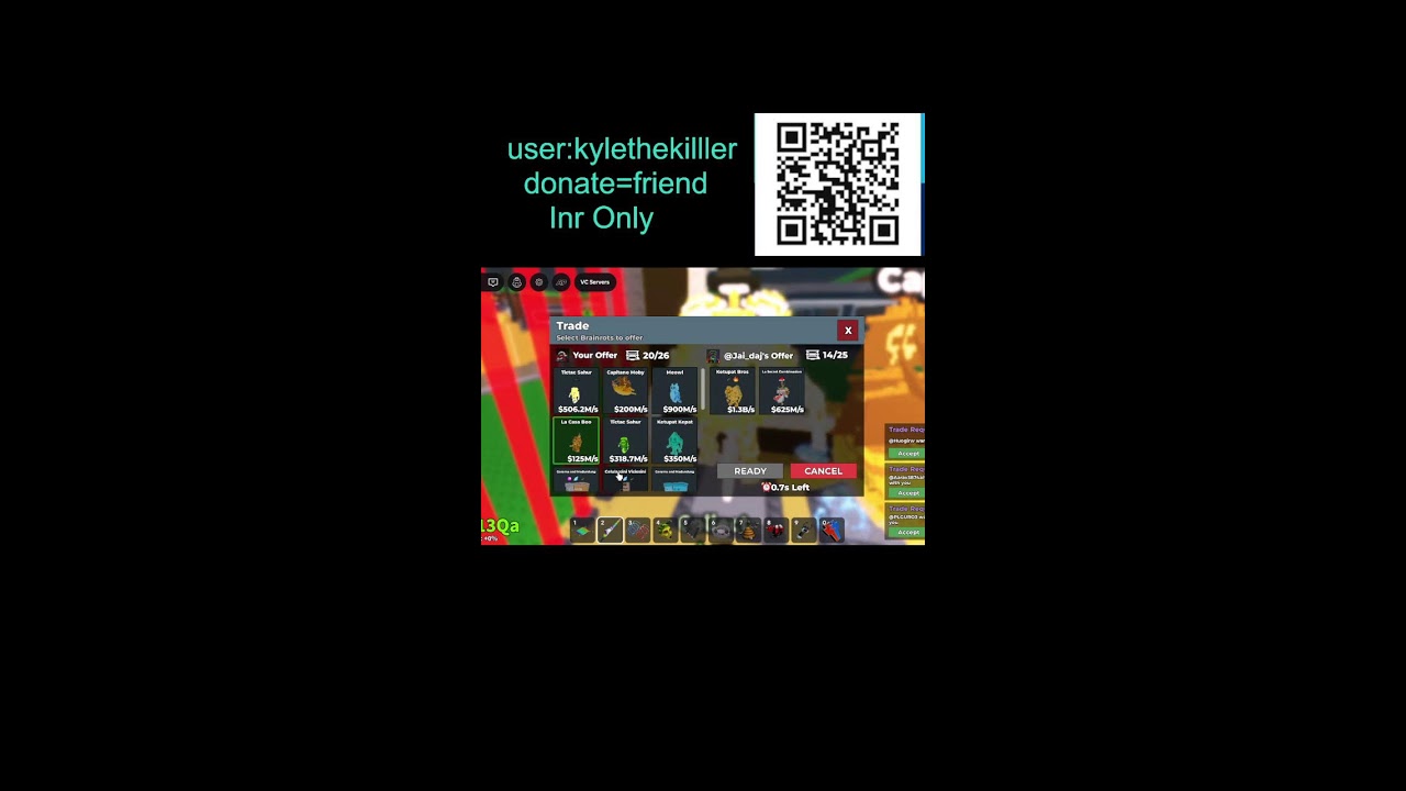 [LIVE] TRADING IN STEAL A BRAINROT | SELLING BRAINROTS FOR INR
