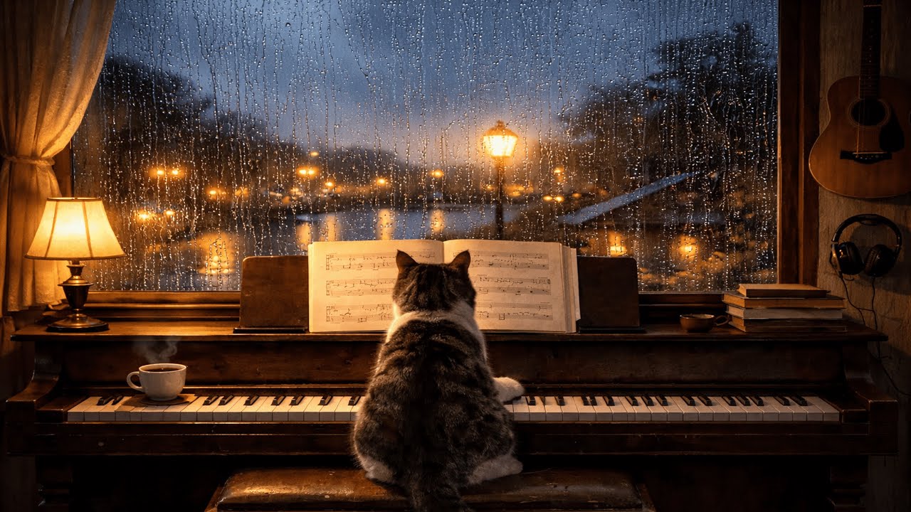 เสียงเปียโน + ฝนตกเบา ๆ | ผ่อนคลายสมอง ลดความเครียด