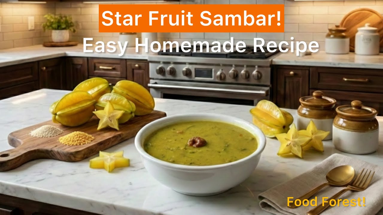 Star fruit sambar! Roasted Star Fruit Sambar: The No-Lentil Twist You’ll Crave! #Carambola #Kamrakh