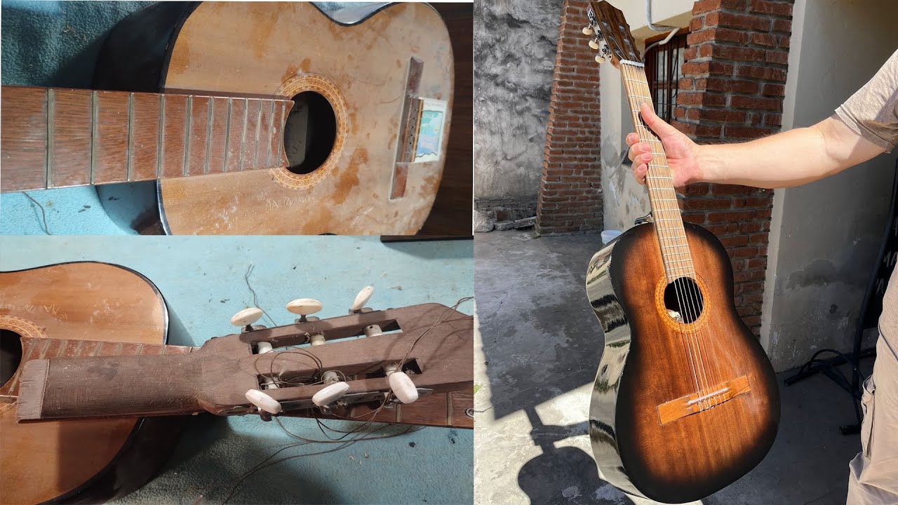 restauración de una guitarra de estudio